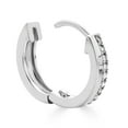 thumbnail image 3 of 0.16 CT. T.W. Diamond Huggie Hoop Earrings in Sterling Silver, 3 of 5