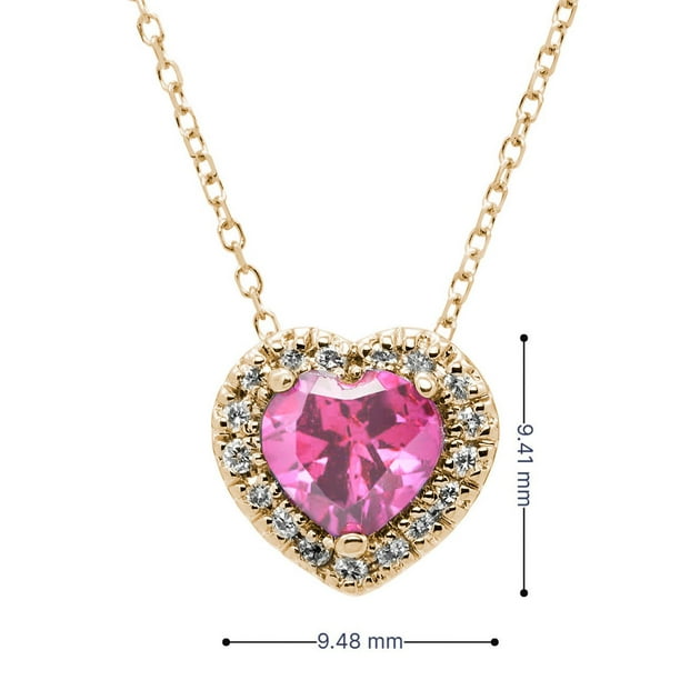 Lab Created Gemstone & Diamond Accent Heart Pendant Necklace in