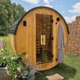 thumbnail image 1 of Backyard Discovery 2-4 Person Outdoor Barrel Sauna with Electric Heater & Glass Door, 1 of 14