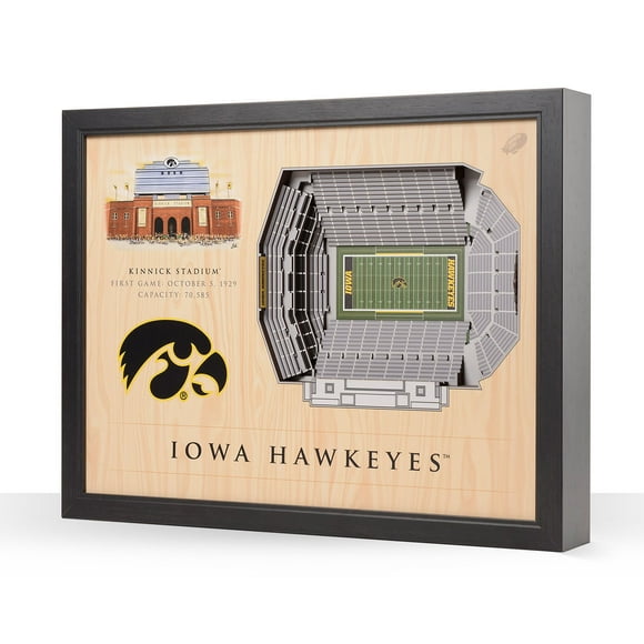 YouTheFan Iowa Hawkeyes 25-Layer Football Stadium View 3D Wall Art