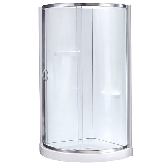 Breeze 38” x 38” x 77” Corner Shower Kit with Clear Glass, Walls, Base and Hardware