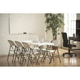 thumbnail image 8 of Cosco Deluxe 6' x 30" Fold-in-Half Blow Molded Folding Table, White Speckle, 8 of 9