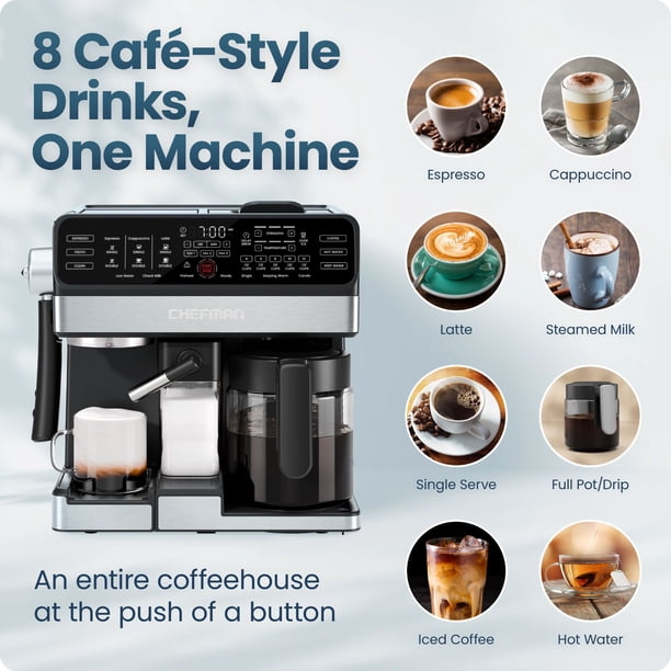 Chefman 8-in-1 Coffee Station, Coffee Maker & Espresso Machine