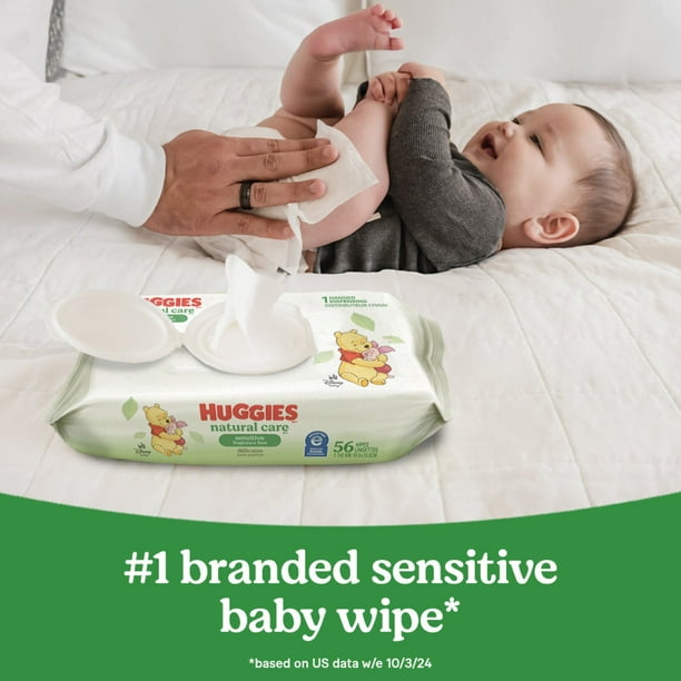 Huggies Natural Care Sensitive Baby Wipes, Fragrance Free, 17 pk