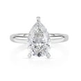 thumbnail image 1 of Lab Created Pear Cut Solitaire Diamond Ring In 18K Gold, 1 of 9