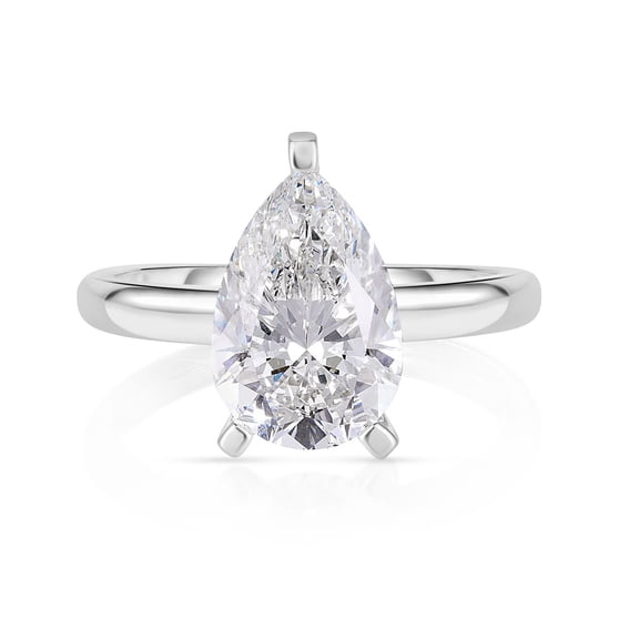 Lab Created Pear Cut Solitaire Diamond Ring