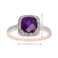 thumbnail image 4 of Cushion Cut Gemstone & 0.18 CT.T.W. Halo Diamond Ring in 14K Gold, 4 of 5
