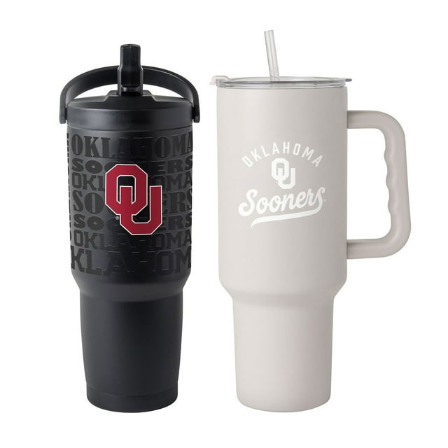 Logo Brands Oklahoma Sooners Stainless Steel Tumbler Set