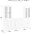 thumbnail image 3 of Crosley Furniture Stanton 3-Piece Sideboard & Glass Door Pantry Set, White, 3 of 15