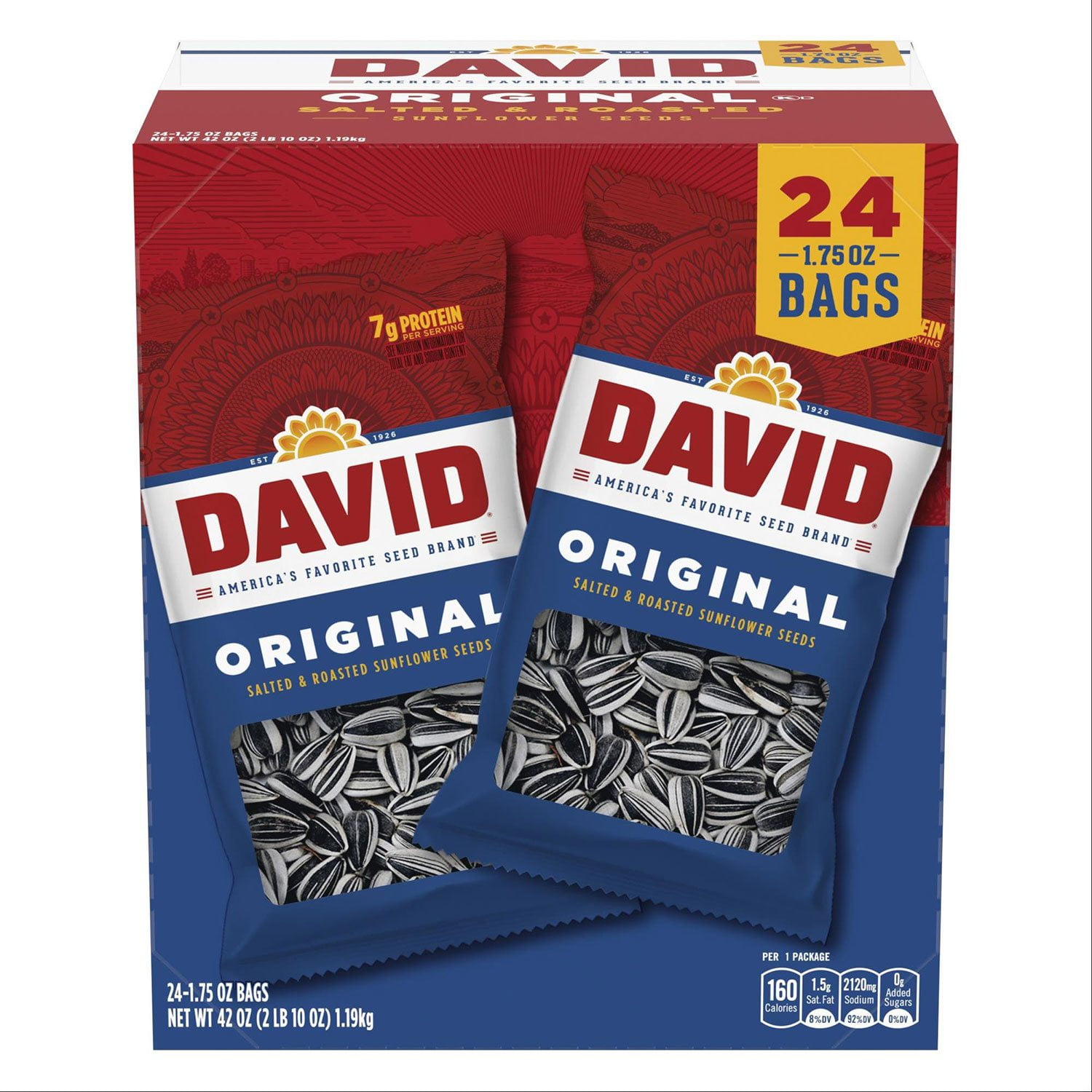 David Original Sunflower Seeds, 1.75 oz., 24 pk. - Samsclub.com