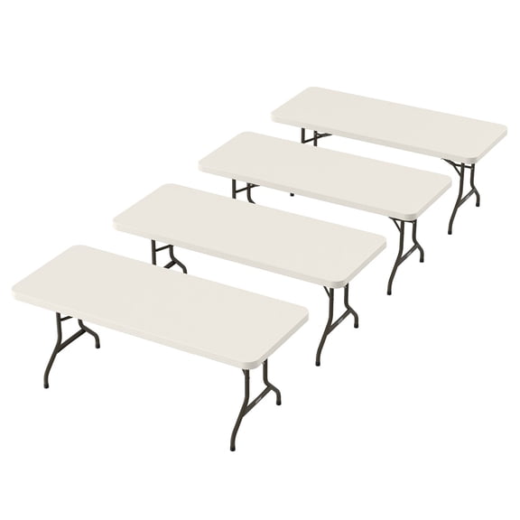 Lifetime 6' Commercial Grade Stacking Folding Table, 4 Pack