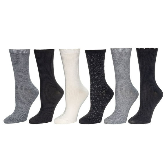 Cuddl Duds Women's 6-Pack Super Soft Crew Sock