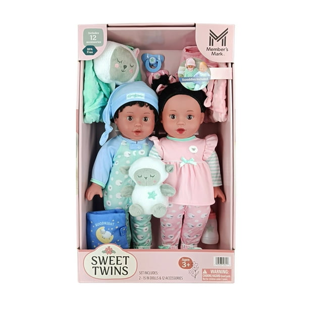 Member's Mark Sweet Twins Vinyl Dolls & Accessories