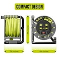 thumbnail image 3 of Masterplug 50ft 4 Socket Extension Cord Reel With Wall Mount 13A, 3 of 9