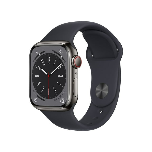 Apple Watch Series 8 GPS + Cellular 41mm Stainless Steel Case with Sport Band and Band Size