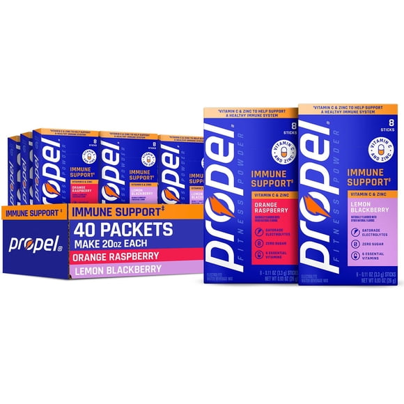 Propel Immune Support Electrolyte Drink Mix Powder Variety Pack, 40 pk.