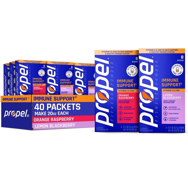 Propel Immune Support Electrolyte Drink Mix Powder Variety Pack, 40 pk.