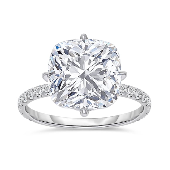 Lab Created 5.50 CT.T.W. Cushion Cut Diamond Ring in 14K White Gold