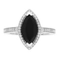 thumbnail image 1 of Marquise Cut Gemstone & .20 CT TW Diamond Ring in Sterling Silver, 1 of 4