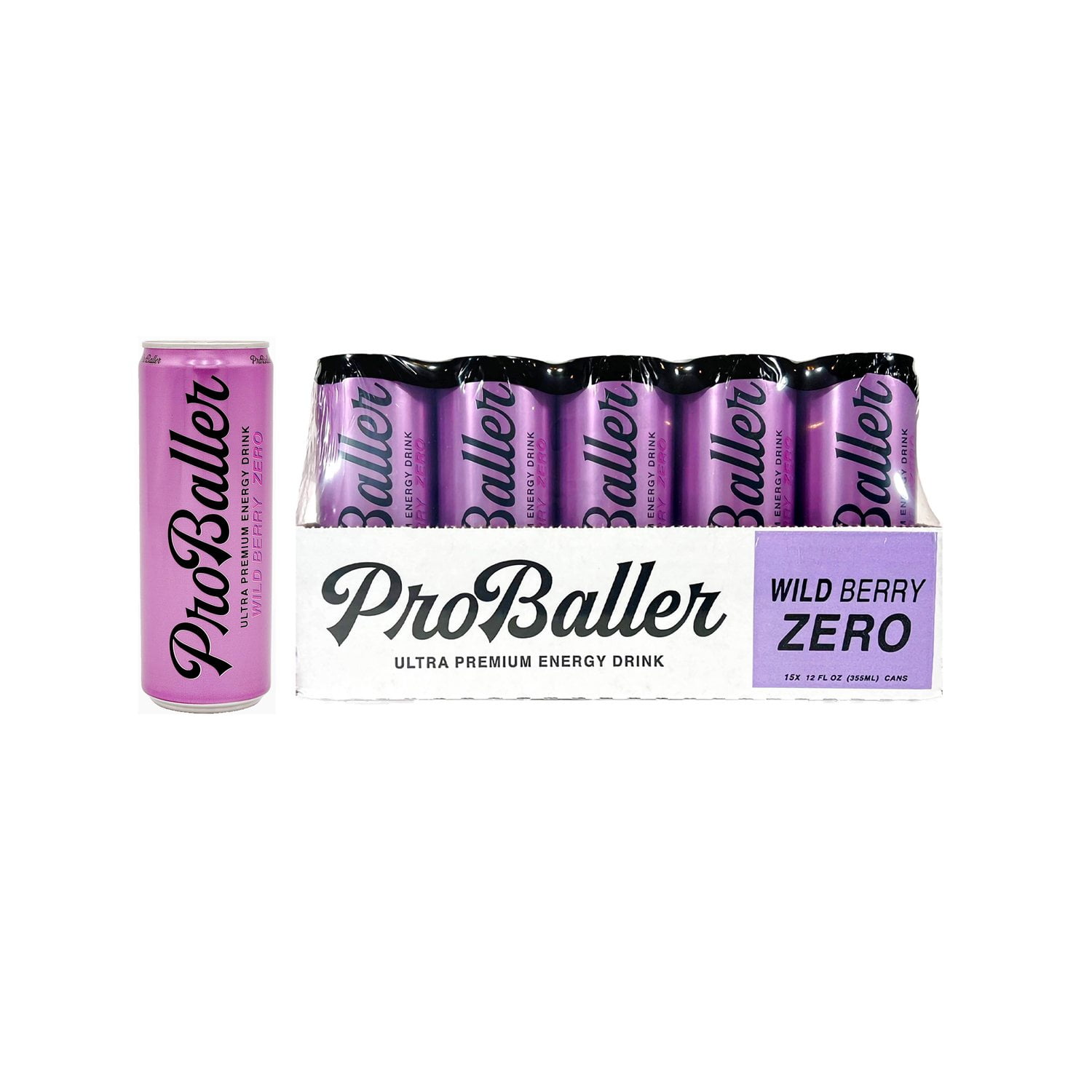 Proballer Ultra Premium Energy Drink, Wild Berry Zero, 12 fl. oz