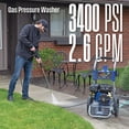 thumbnail image 4 of 3400 PSI Westinghouse 2.6 GPM Gas Powered Heavy Duty Pressure Washer + Soap Nozzle / Container, 4 of 14