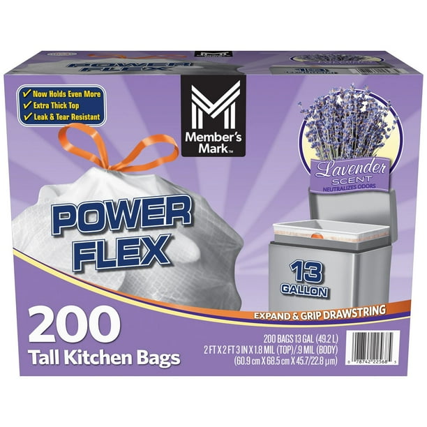 Member's Mark Power Flex 13-Gallon Tall Kitchen Trash Bags