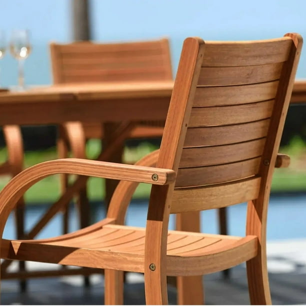 Amazonia Logan Outdoor Dining Set Teak Finish, Choose Size