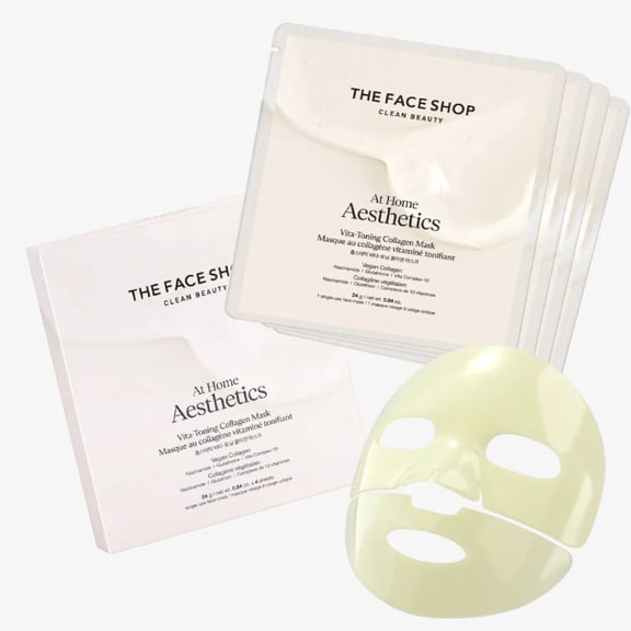 The Face Shop At Home Aesthetic Vita Toning Collagen Mask, 4 pk.