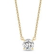 thumbnail image 1 of Round Cut Diamond Solitaire Necklace in 18K Gold, 1 of 5