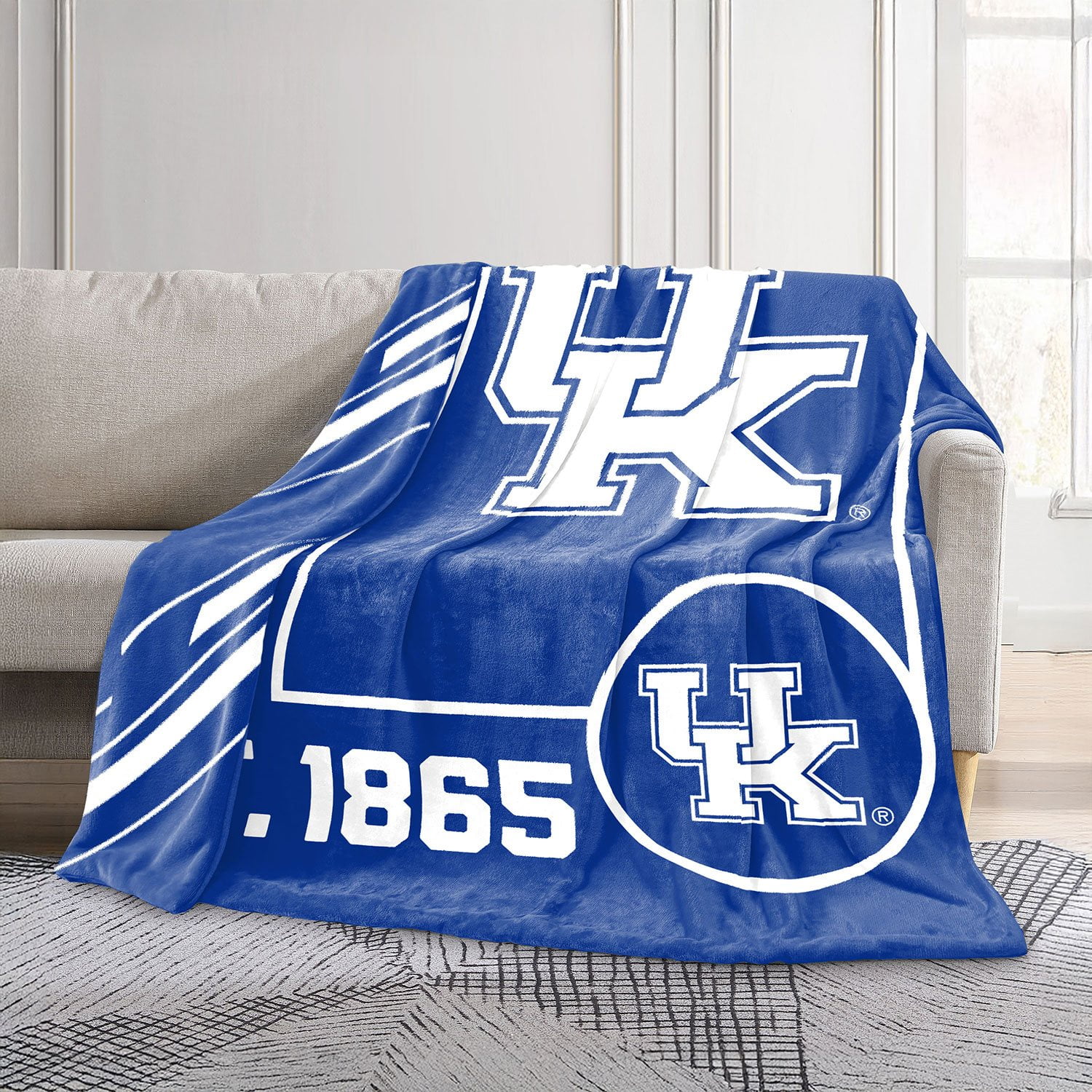 Kentucky Wildcats ロゴ入り ジャガード織 ブランケット Kentucky Wildcats ロゴ入り Kentucky Wildcats ロゴ入り ジャガード織