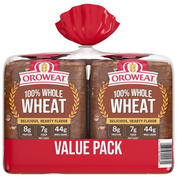 Oroweat Whole Grains 100% Whole Wheat Bread 24 oz., 2 pk.