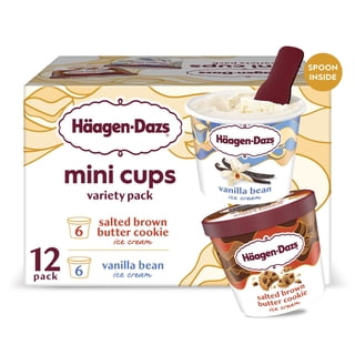 Haagen Dazs Brown Butter Cookie & Vanilla Bean Ice Cream Cup Variety Pack 12ct, 43.2oz