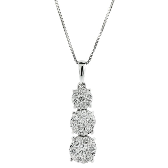 0.71 CT. T.W. Diamond Pendant Necklace in 14K Gold