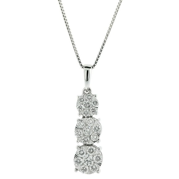 0.71 CT. T.W. Diamond Pendant Necklace in 14K Gold
