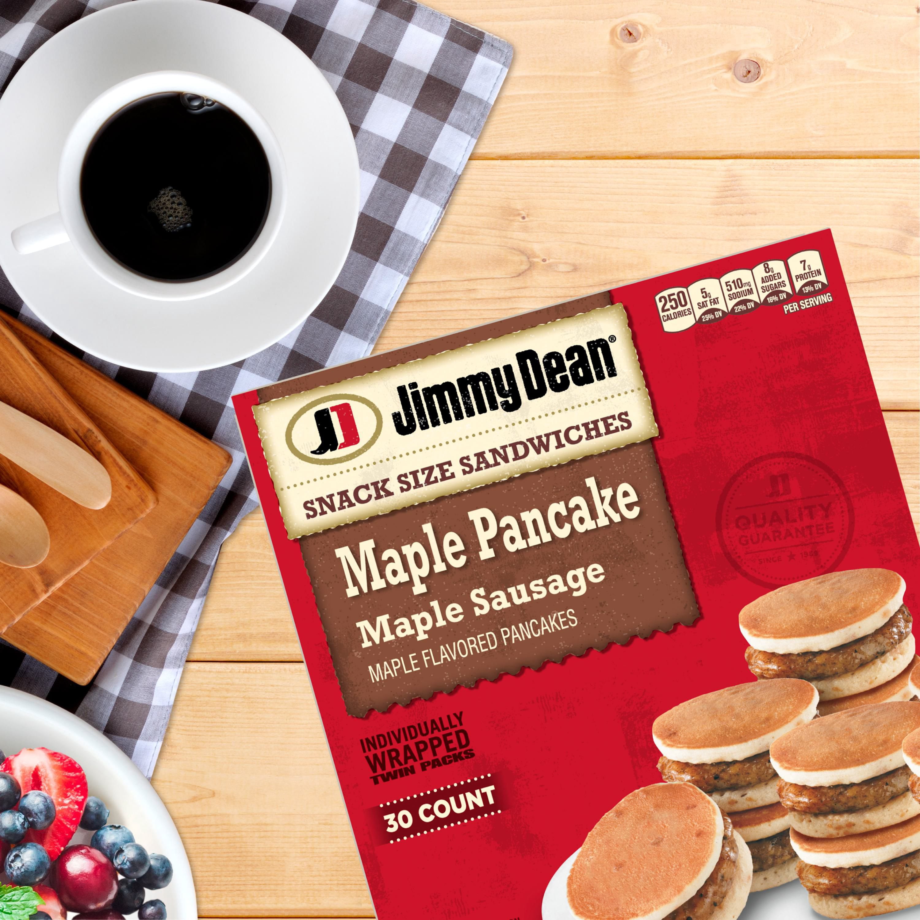 Jimmy Dean Snack Size Maple Sausage Pancake Sandwiches, Frozen, 30