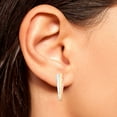 thumbnail image 4 of Sparkle Diamond Cut Huggie Earrings in 14K Tri-Color Gold, 4 of 4