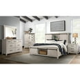 thumbnail image 3 of Society Den Jack 2-Drawer Nightstand with USB Ports, Whitewash, 3 of 11
