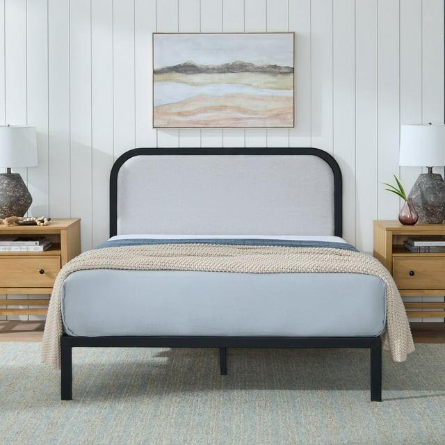 Newfield Jude Metal Bed Frame with Headboard, Assorted Sizes and Colors