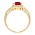 thumbnail image 4 of Lab Created Emerald Cut Gemstone & Diamond Ring in 14K Gold, 4 of 6