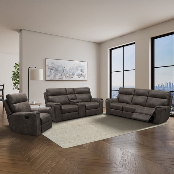 Lawrence Fabric Manual Reclining Sofa Set, Assorted Colors