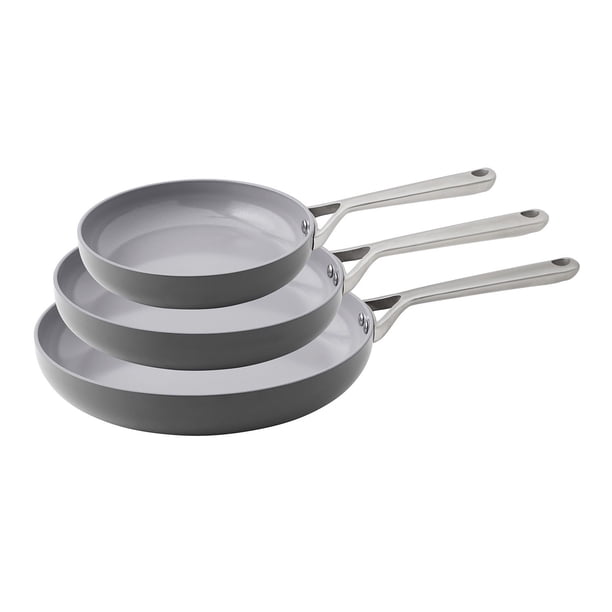 新品未使用 Union Plaza Pan Set Friars Club Member's Mark 3-Piece Modern Ceramic Fry Pan Set, Assorted Colors