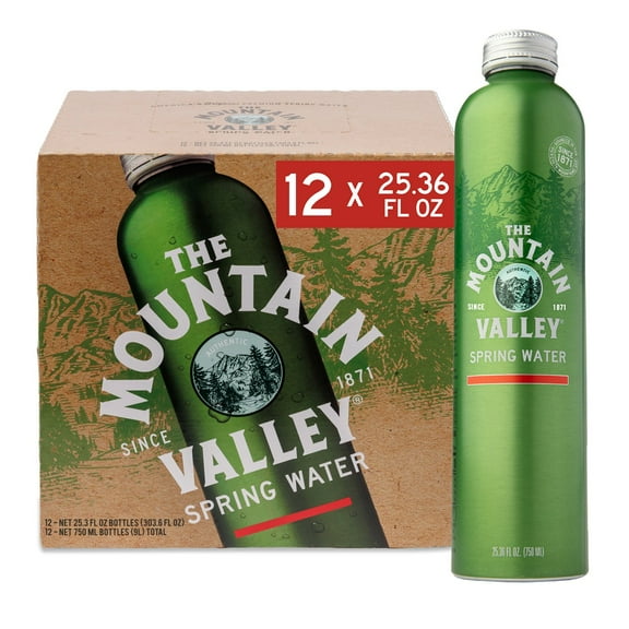 Mountain Valley Still Spring Water Aluminum Bottle, 750 mL, 12 pk.