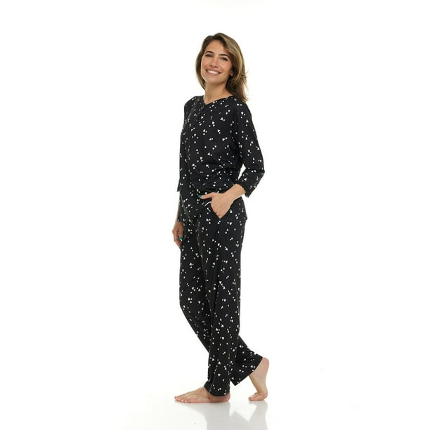 Flora Nikrooz 2 Piece 3/4 Sleeve Henley PJ Set - Samsclub.com