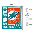 thumbnail image 3 of Logo Brands Miami Dolphins 60"x70" Super Plush Blanket, 3 of 6