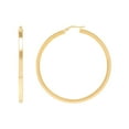 thumbnail image 2 of Round Square Tube Hoop Earrings in 14K Gold, 2 of 7