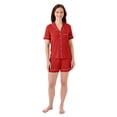 thumbnail image 1 of DreamMark Women's 2-Piece Short Sleeve and Short Notch Collar Pajama Set, 1 of 11