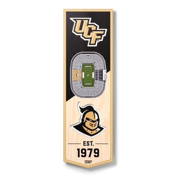YouTheFan Central Florida Knights 6"x19" 3D Stadium View Banner