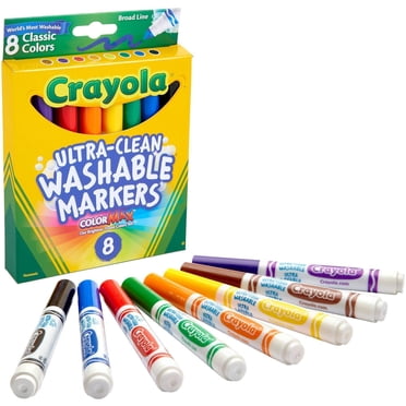 Crayola Washable Markers, Broad Point, Classic Colors, 8-pack