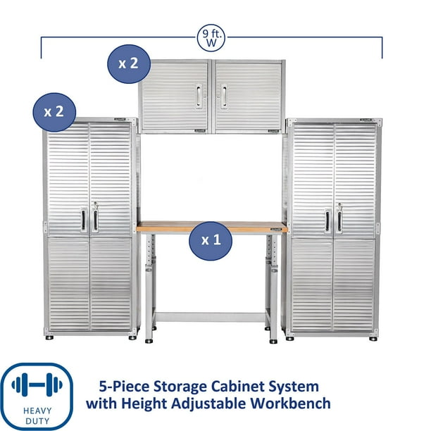 Seville Classics UltraHD 5-Piece Storage Cabinet System with