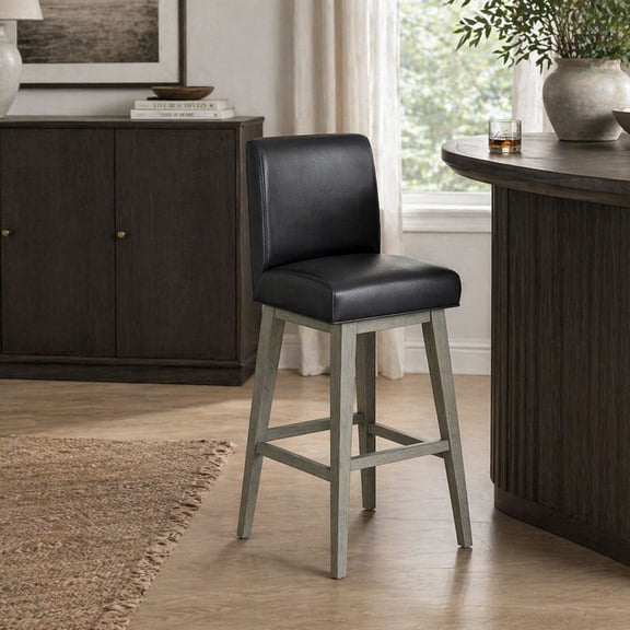 HH2 Home Parson Wood Adjustable Height Swivel Bar Stool